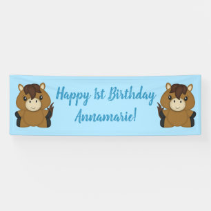 Birthday Party Blue Banner