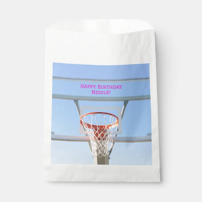 Birthday Party Blue Sky Sportball Basketballsport Geschenktütchen (Vorderseite)
