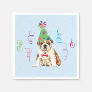 Birthday Party Bulldog Napkins Serviette