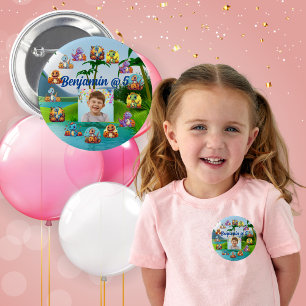 Birthday Party Button Spooky Baby Dino Thema