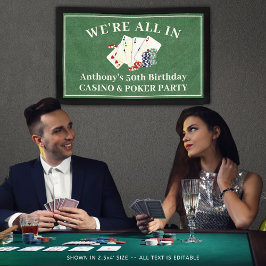 Birthday Party Casino Poker Vegas Personalisiert Banner