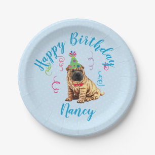 Birthday Party Chinesischer Shar Pei Pappteller