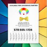 Birthday Party Clown Abreißen Streifen Flyer<br><div class="desc">Mit diesem Flyer werben Sie für Ihr Clowngeschäft mit Party und zeigen Ihnen ein Clowngesicht mit Regenbogenperücke, roter Clownnadel und gelber Bogen-Krawatte. Es ist einfach, diese Flyer mit all Ihren Informationen zu personalisieren. Die Abreißleisten oder Abreißleisten machen dies perfekt für den Einsatz auf kommunalen Bulletin-Boards oder Schulbulletin-Boards. Sie müssen Ihre...</div>