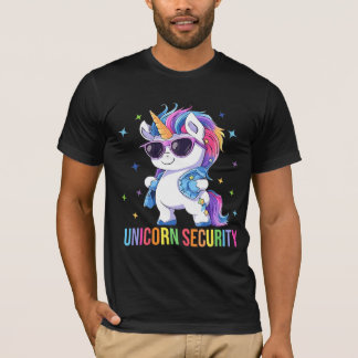 Birthday Party Dad Mom Daughter Unicorn Security  T-Shirt