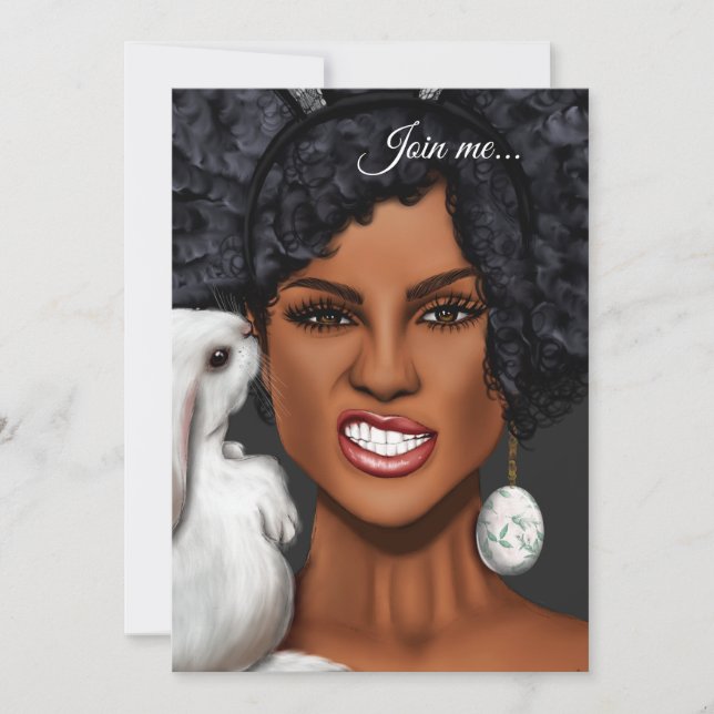 Birthday Party der Schwarzen Frau zu Ostern Einladung (Vorderseite)