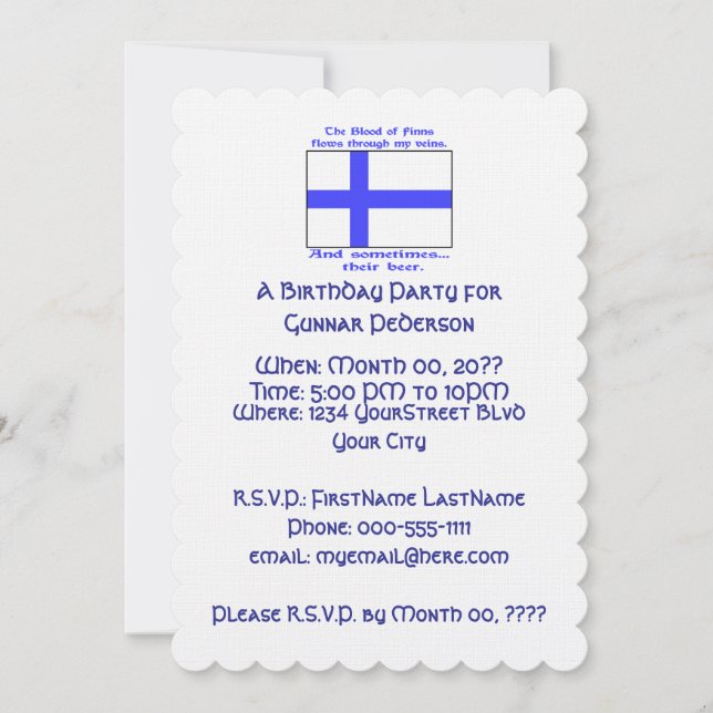 Birthday Party Einladung (Vorderseite)