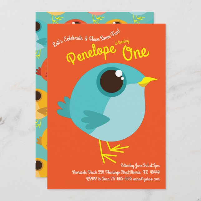 Birthday Party Einladung (Vorne/Hinten)