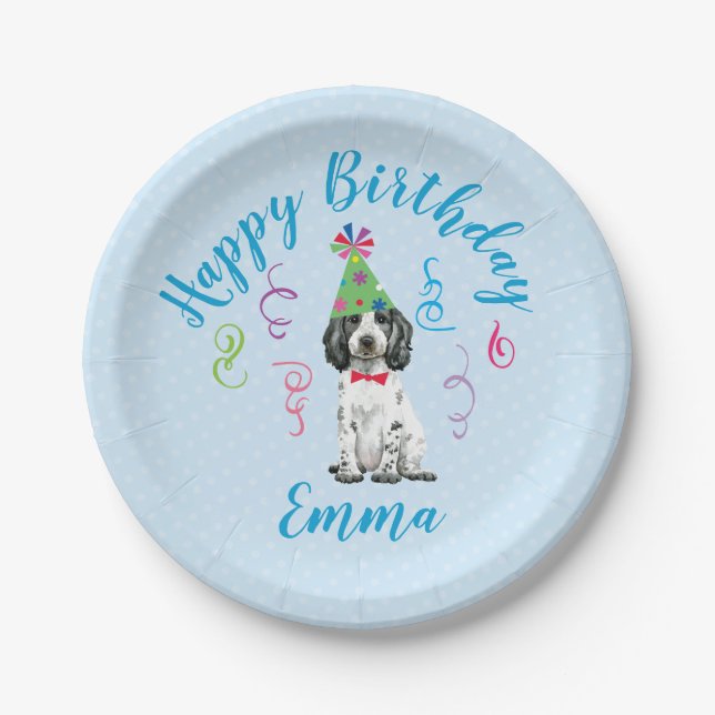 Birthday Party English Cocker Spanisch Paper Plate Pappteller (Vorderseite)