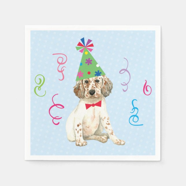 Birthday Party English Setter Napkins Serviette (Vorderseite)