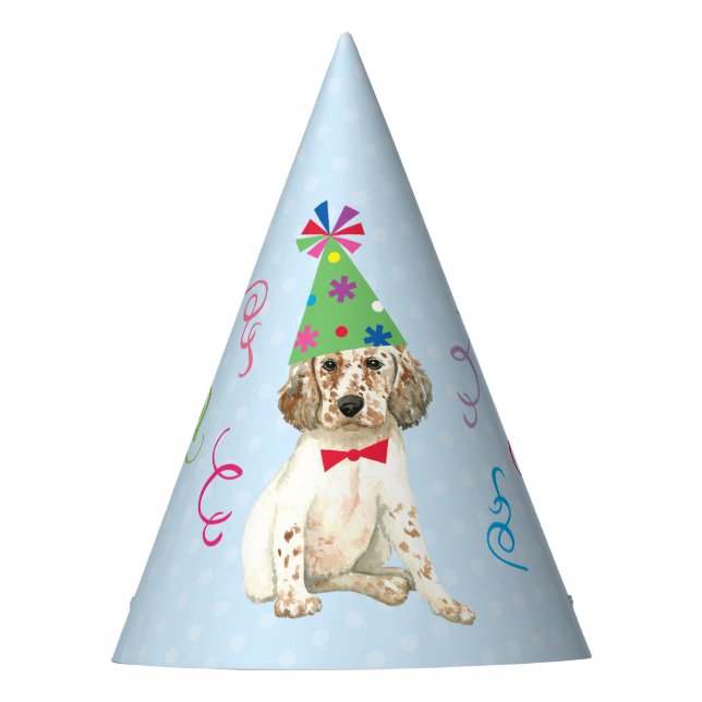 Birthday Party English Setter Party Hat Partyhütchen (Vorderseite)