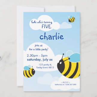 BIRTHDAY PARTY ERSUCHT: Bienen im Himmel 2P Einladung