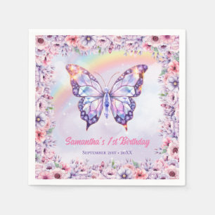 Birthday Party Feenschloss Unicorn und Rainbows Serviette