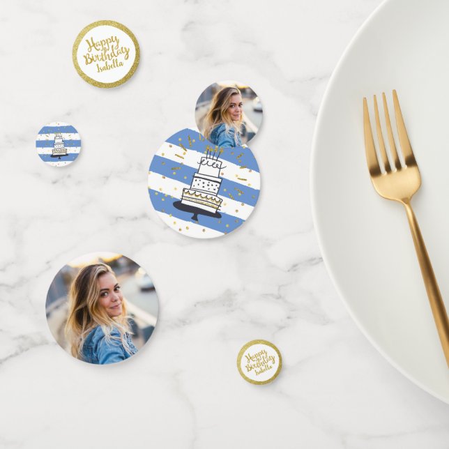 Birthday Party Foto Black Gold Glitzer Festlich Konfetti (Gruppe)