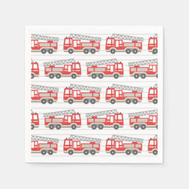 Birthday Party für Feuerwehrfahrzeuge Serviette