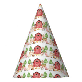 Birthday Party für rote Landtiere Partyhütchen