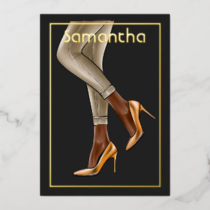 Birthday Party für Schwarze und Gold Folieneinladung