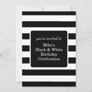 Birthday Party für Schwarze und Weiße Mans Einladung