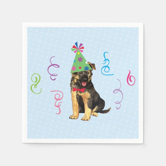 Birthday Party German Shepherd Napkins Serviette (Vorderseite)