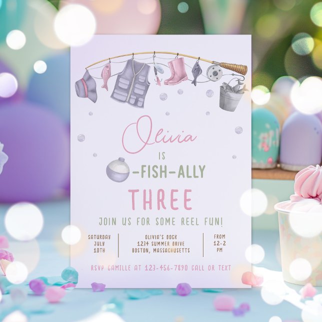 Birthday Party Girl O-Fish-Ally-Party Einladung (Von Creator hochgeladen)