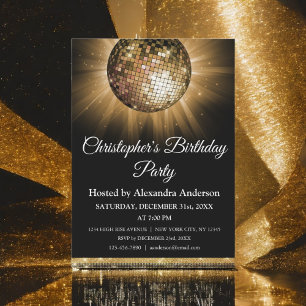 Birthday Party Gold Parco Tassino Einladung