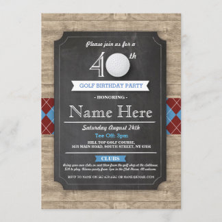 Birthday Party Golf Ball 30. 40. 50. Einladung