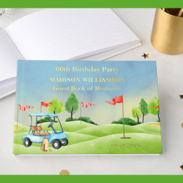 Birthday Party Golf Theme Real Gold Gästebuch