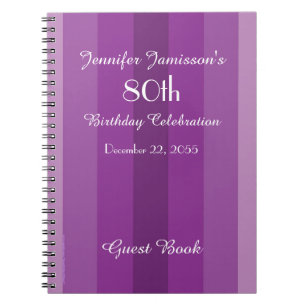 Birthday Party Guest Book Lila Spiral Notebook Notizblock