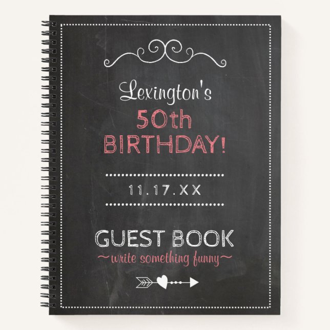 Birthday Party Guest Book Personalisiert | Notizbuch (Vorderseite)