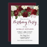 Birthday Party in Burgund Rote Flora Einladung<br><div class="desc">Alle Altersgruppen Burgund Rote Flora Geburtstagsparty Einladung Siehe Matching Sammlung im Handel</div>