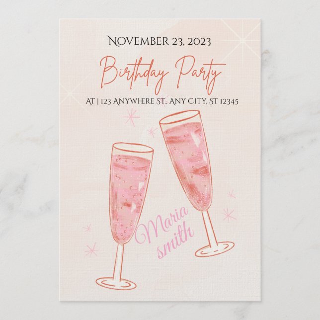 Birthday Party Invitation – Editable Colorful Temp Einladung (Vorderseite)