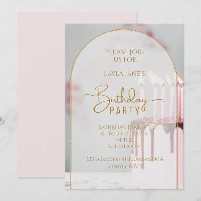Birthday Party Invitation Einladung (Vorne/Hinten)
