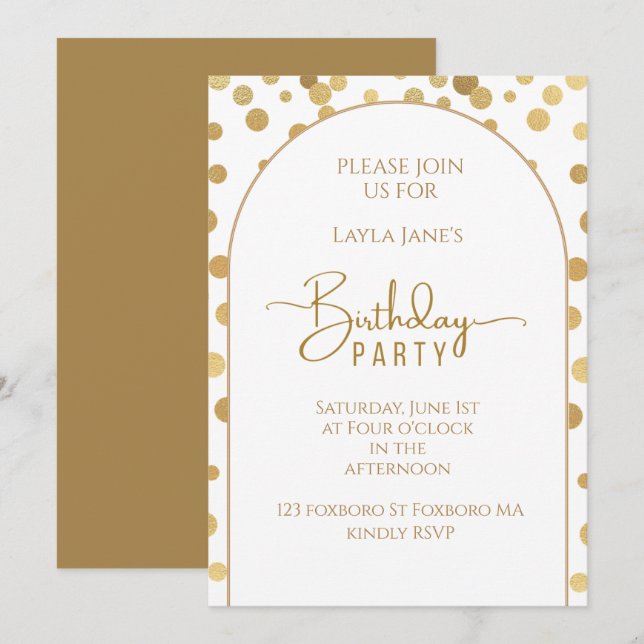 Birthday Party Invitation Einladung (Vorne/Hinten)