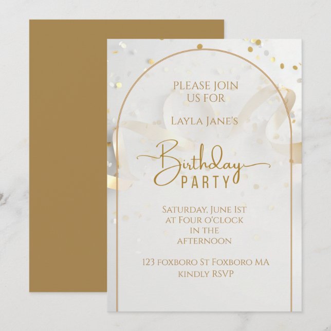 Birthday Party Invitation Einladung (Vorne/Hinten)