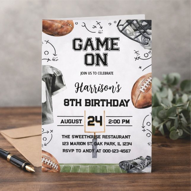 birthday party invitation for an American football Einladung (Von Creator hochgeladen)