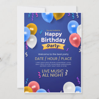 Birthday party invite feiertagskarte