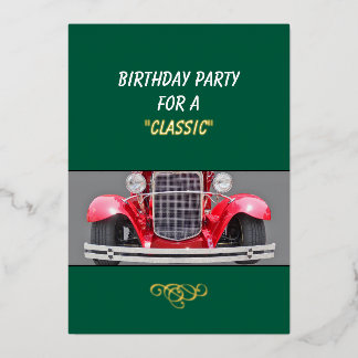 Birthday Party invite for a Classic (older person) Folien Feiertagskarte