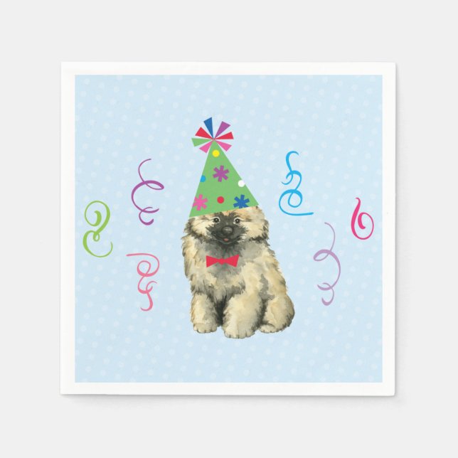 Birthday Party Keeshond Napkins Serviette (Vorderseite)