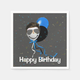 Birthday Party Man in Balloon Serviette