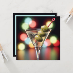 Birthday Party Martini Glass Einladung