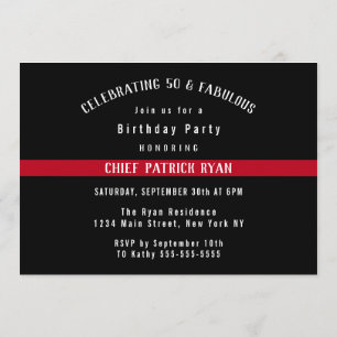 Birthday Party mit der Feuerwehrflagge der Thinlin Einladung