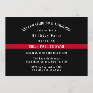 Birthday Party mit der Feuerwehrflagge der Thinlin Einladung