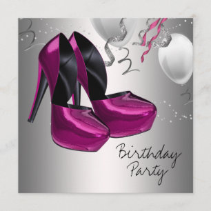 Birthday Party mit Hot Pink High Heel Shoes Einladung