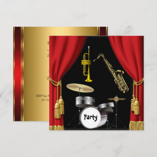 Birthday Party Music Dance Vorhänge Einladung