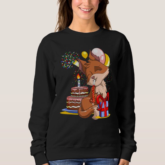 Birthday Party Nature Animal Niedlich Forest Fox Sweatshirt (Vorderseite)