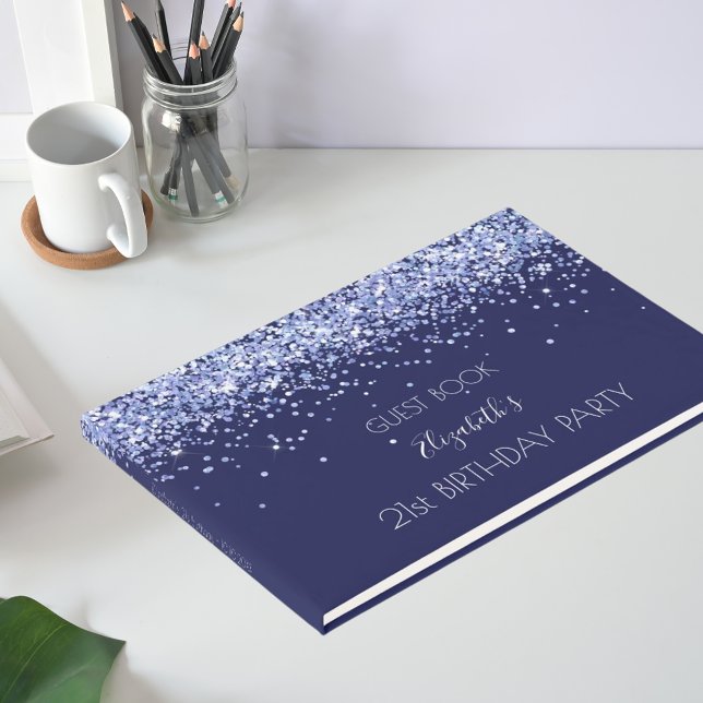 Birthday Party navy blauer Name Gästebuch (Von Creator hochgeladen)