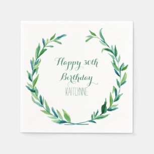 Birthday Party Olivenöl Laurel Wreath Modern Serviette