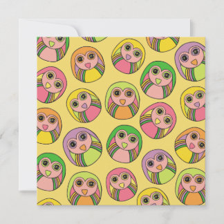 Birthday Party Owl Regenbogen Muster Einladung