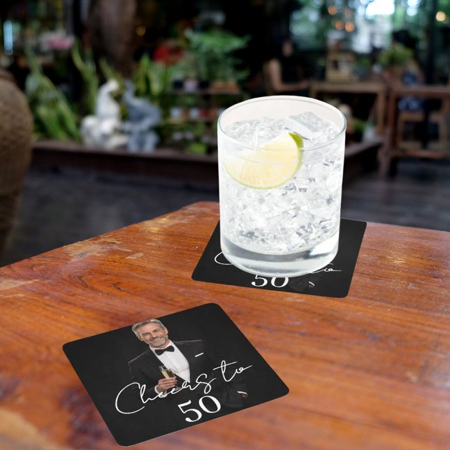 Birthday party photo cheers rechteckiger pappuntersetzer (Von Creator hochgeladen)