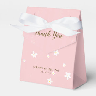 Birthday Party Pink Daisies Sweet Girly Script Geschenkschachtel
