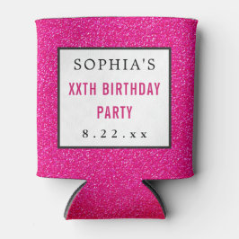Birthday Party Pink Glitzer Moderne Typografie Dosenkühler